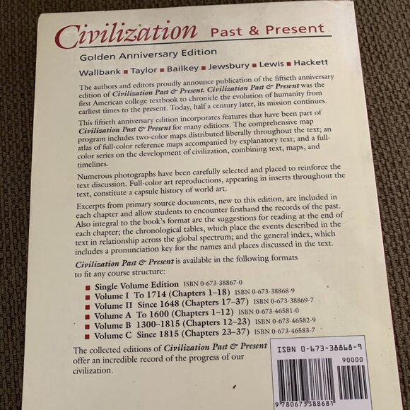 Civilization Past and Present by Walter Wallbank (Trade Paperback) - Picture 2 of 2